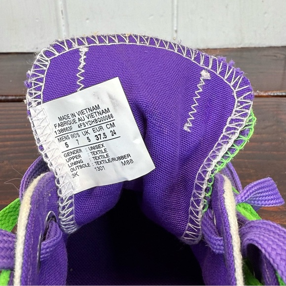 Converse Chuck Taylor All Star Low – Limited Edition Green & Purple - Women’s 7 - Picture 8 of 9